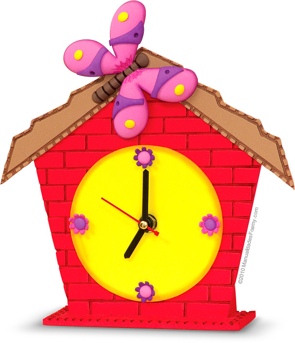 Reloj Casita en Foamy Goma Eva Reloj Casita en Foamy Goma Eva